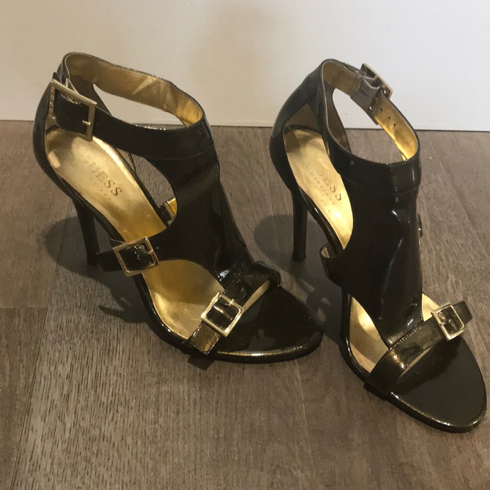Guess by Marciano gold Patton leather pumps